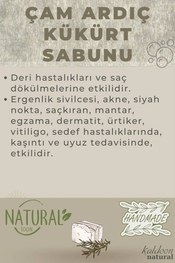 Çam Ardıç Kükürt Sabunu El Yapımı Doğal 120 G x 3 Adet - Resim 4