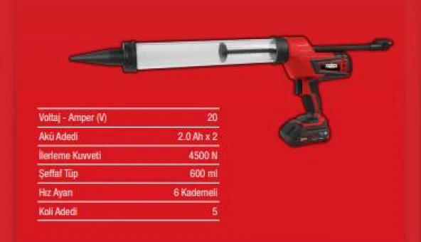 Attlas Pro ATBL 18 CG-600 202C 2Ah. Akülü Silikon Tabancası