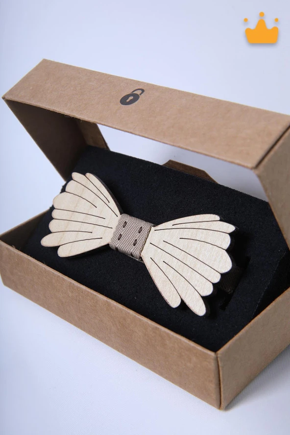 Babyhola 1-16 Yaş Ahşap Erkek Çocuk Papyon Doğum Günü Kutulu Bayramlık Takım Elbise Papyonu