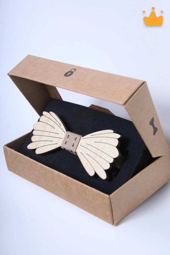 Babyhola 1-16 Yaş Ahşap Erkek Çocuk Papyon Doğum Günü Kutulu Bayramlık Takım Elbise Papyonu - 2