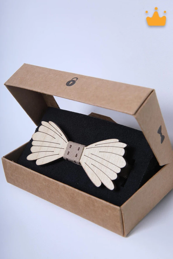 Babyhola 1-16 Yaş Ahşap Erkek Çocuk Papyon Doğum Günü Kutulu Bayramlık Takım Elbise Papyonu - 3