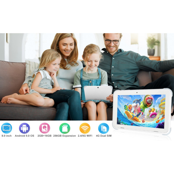 One Blue K8 4GB 16 GB 8'' Tablet Çift Simli 32GB Hafıza Kartı Hediyeli - 7