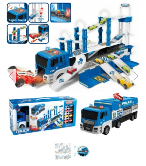Ctoys 660-S17 Işıklı Müzikli Taşıyıcı Polis Tır Oyuncak - 2