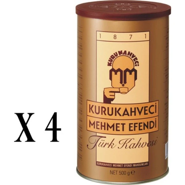 Kurukahveci Mehmet Efendi Türk Kahvesi 500 G Teneke Ambalaj X 4 Adet 8690627023500