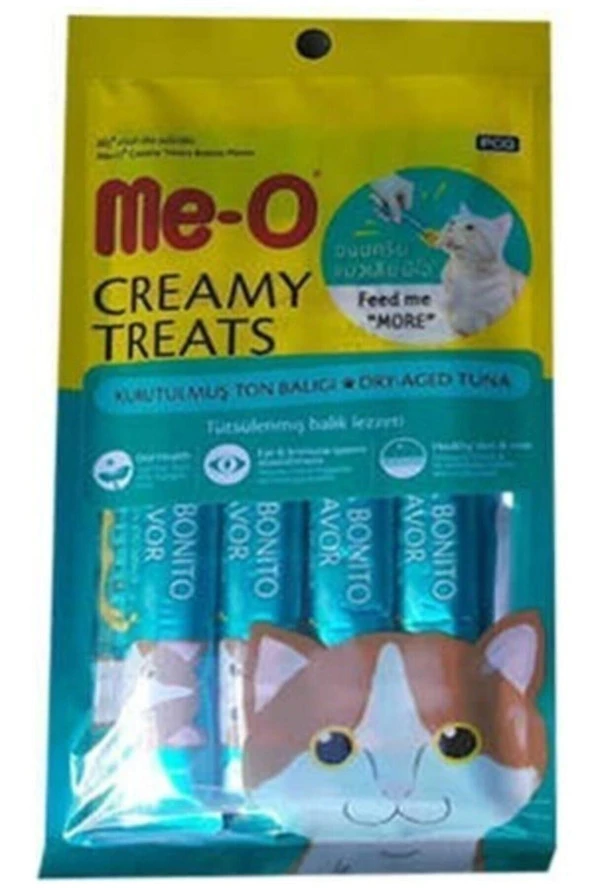 Meo Me-o Creamy Treats Kurutulmuş Ton Balığı 4x15 Gr Sıvı Kedi Ödül Maması