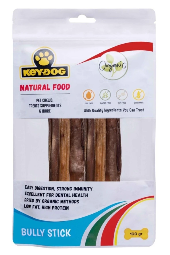 Keydog Natural Food Dana Bully Stick Köpek Ödül 100 Gr