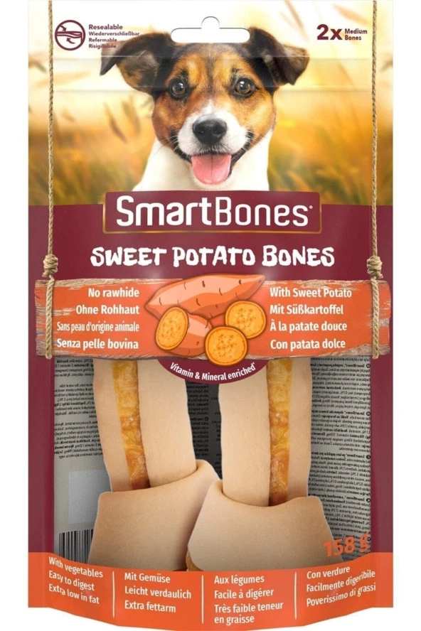 8in1 Smart Bones Sweet Patato Bones Tatlı Patates Medium. 2 Li 158 Gr