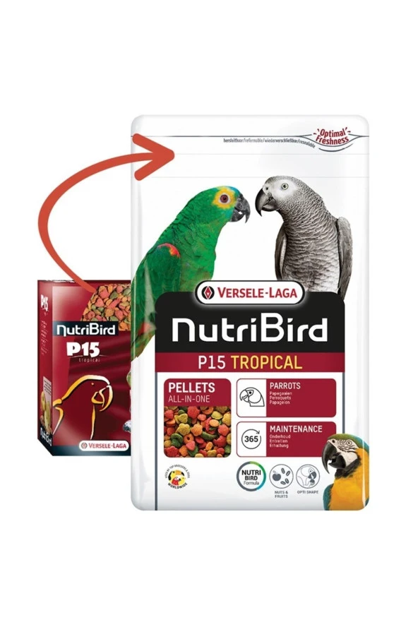 Nutribird P15 Tropical Papağan Pelet Yem 1 Kg