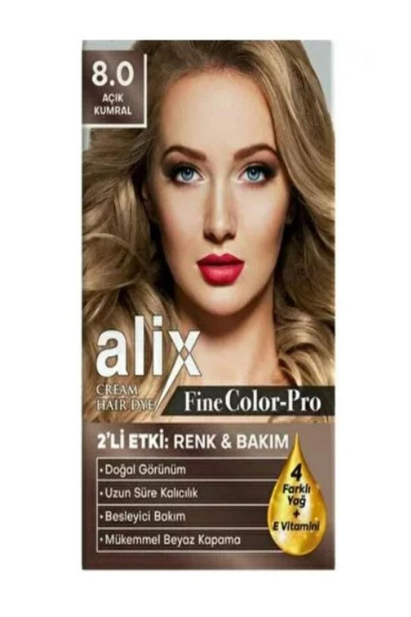 Alix Kit Saç Boyası 8.0 Açık Kumral 50 ml