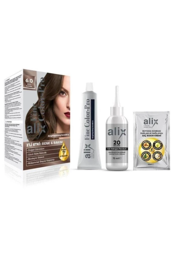 Alix Kit Saç Boyası 6.0 Koyu Kumral 50 ml