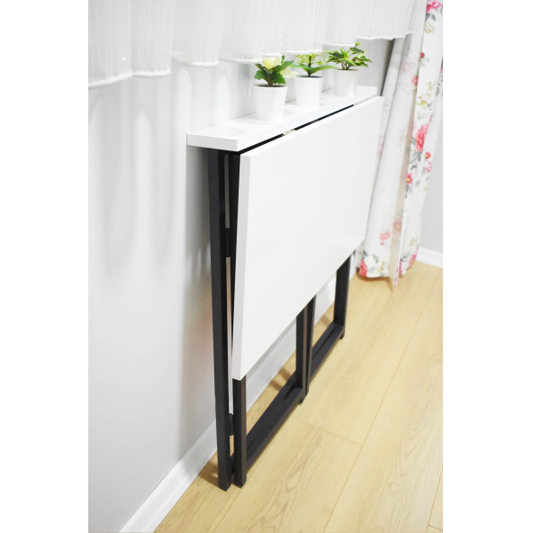 YüceerHome Katlanabilir Mutfak Masası Balkon Masası Çok Amaçlı Taşınabilir Ayakta Durabilen Katlanır Masa - 2