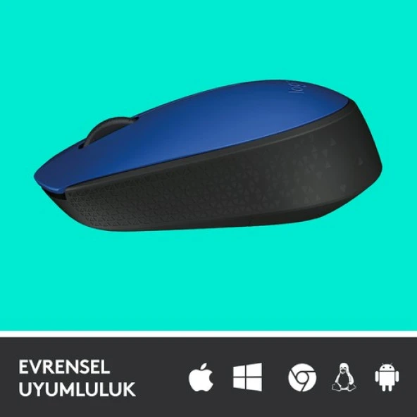 Logitech M171 USB Alıcılı Kablosuz Kompakt Mouse - Mavi - 4