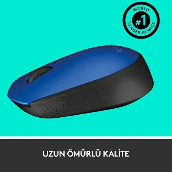 Logitech M171 USB Alıcılı Kablosuz Kompakt Mouse - Mavi - 5