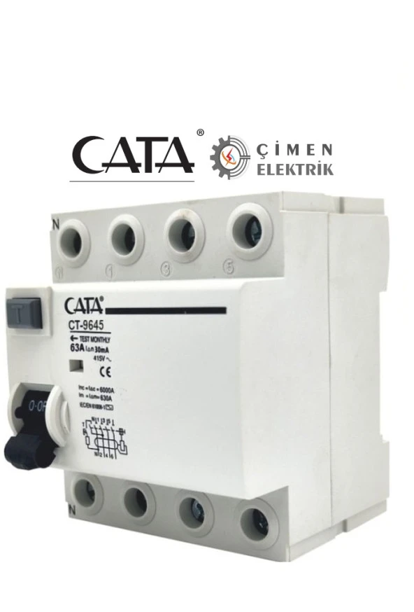 CATA CT 9645 4X63A 300mA 6kA Trifaze Kaçak Akım Rölesi