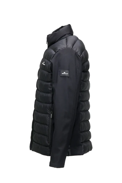 Erkek Dikyaka Kolu Softshell Şişme Siyah Mont - 3