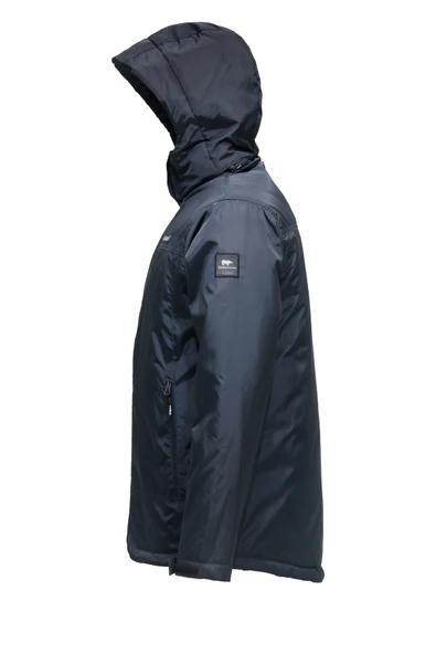 Erkek Kapitone Kapüşonlu iç Cepli Lacivert Mont - 2