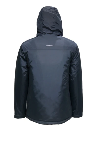 Erkek Kapitone Kapüşonlu iç Cepli Lacivert Mont - 3