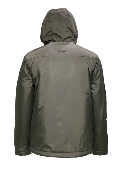 Erkek Kapitone Kapüşonlu içi Peluş Haki Mont - 3