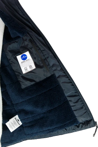 Erkek Kapitone Kapüşonlu içi Peluş Lacivert Mont - 4