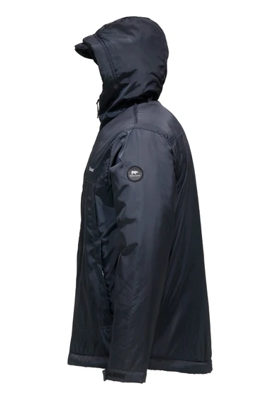 Erkek Kapitone Kapüşonlu içi Peluş Lacivert Mont - 2