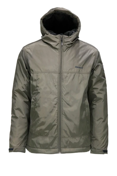 Erkek Kapitone Kapüşonlu içi Peluş Haki Mont