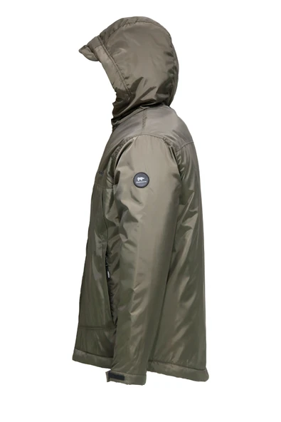 Erkek Kapitone Kapüşonlu içi Peluş Haki Mont - 2