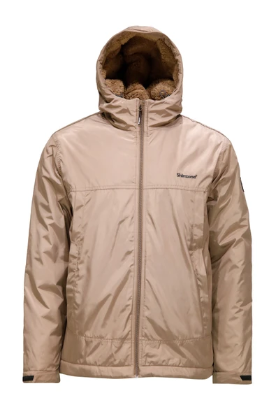 Erkek Kapitone Kapüşonlu içi Peluş Bej Mont