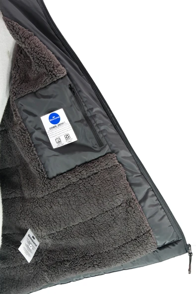 Erkek Kapitone Kapüşonlu içi Peluş Siyah Mont - 4