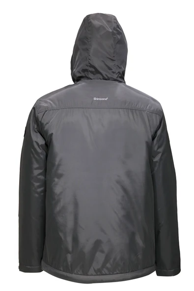 Erkek Kapitone Kapüşonlu içi Peluş Siyah Mont - 2