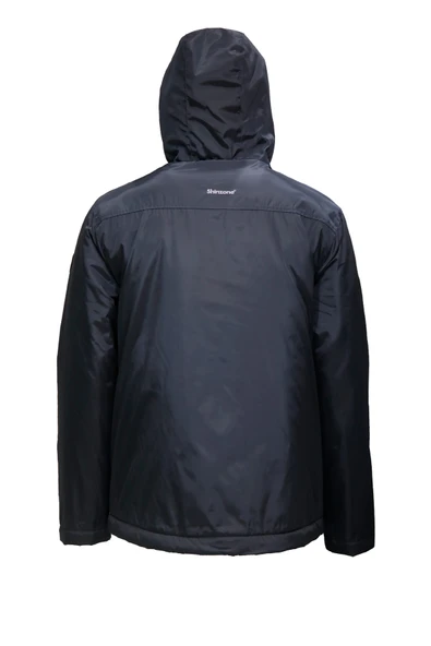 Erkek Kapitone Kapüşonlu içi Peluş Lacivert Mont - 3