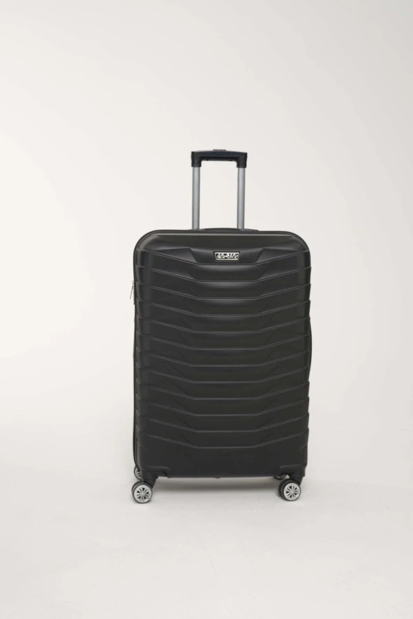 ABS Sert Plastik Krios Serisi Büyük Boy Bavul & Valiz ve Seyahat Çantası-SİYAH