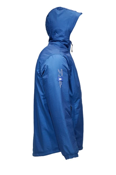 Erkek Kapitone Kapüşonlu içi Peluşlu İndigo Mont - 4