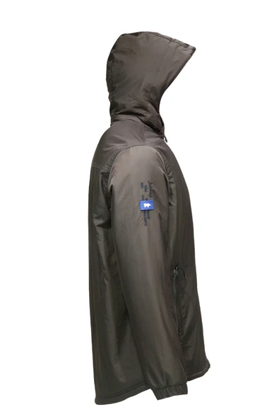 Erkek Kapitone Kapüşonlu içi Peluşlu Haki Mont - Resim 2