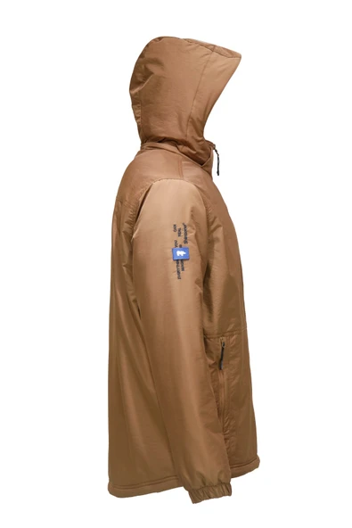 Erkek Kapitone Kapüşonlu içi Peluşlu Kahverengi Mont - 3