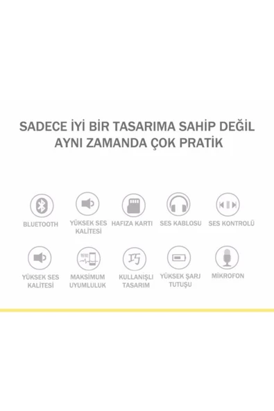 Bluetooth Kulaklık Radyolu Aux Girişli Hafıza Kartlı Kulak Üstü Bluetooth Kulaklık - 9