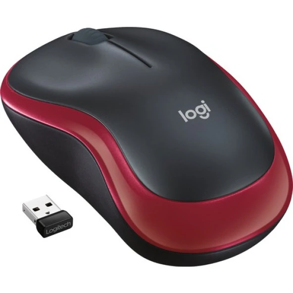 Logitech M185 USB Alıcılı Kompakt Kablosuz Mouse - Kırmızı ürün görseli 1
