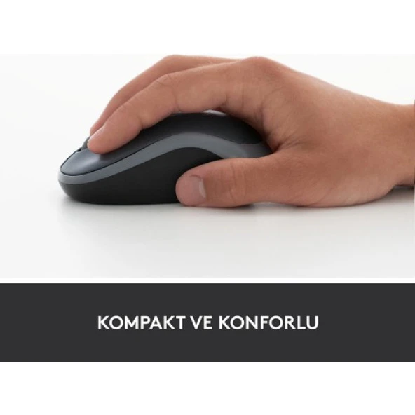 Logitech M185 USB Alıcılı Kompakt Kablosuz Mouse - Kırmızı - Resim 6