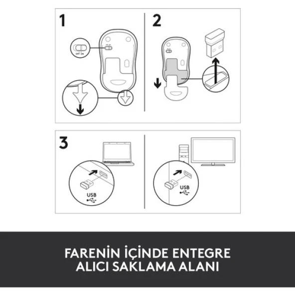 Logitech M185 USB Alıcılı Kompakt Kablosuz Mouse - Kırmızı - Resim 10