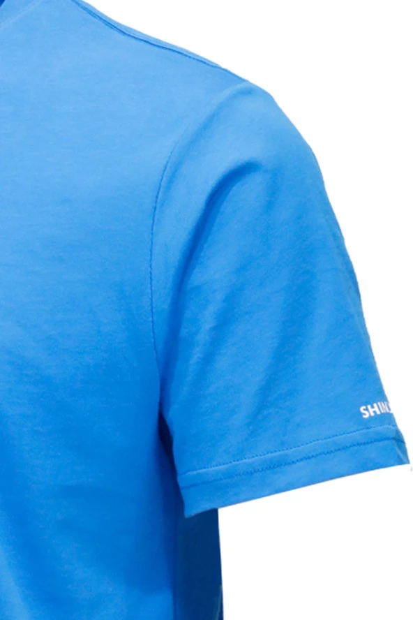 Erkek Bisiklet Yaka Standart Fit Göğüs Baskılı İndigo T-Shirt - 3