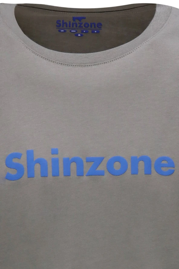 Erkek Bisiklet Yaka Standart Fit Shinzone Göğüs Baskılı Vizon T-Shirt - 3