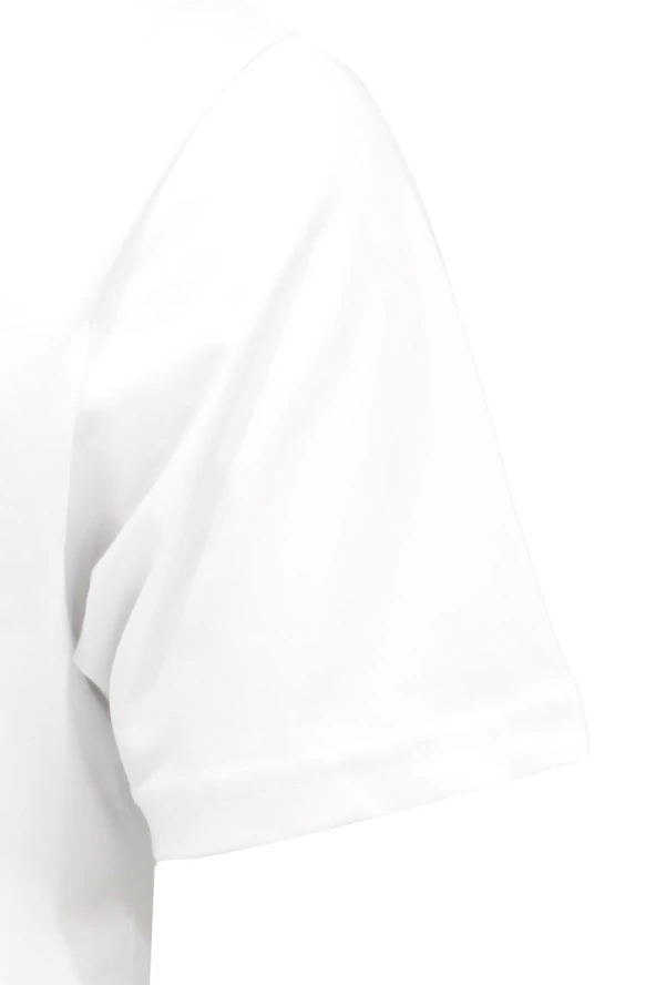 Erkek Bisiklet Yaka Standart Fit Kabartma Göğüs Baskılı Beyaz T-Shirt - 3