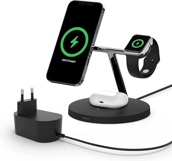 Belkin Boost Charge Pro WIZ009VF 3in1 Hızlı Kablosuz Şarj Aleti Teşhir