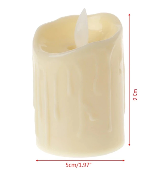 Alevli Led Mum Hareketli Alev Görünümlü Dekoratif Mum - 9Cm - 2