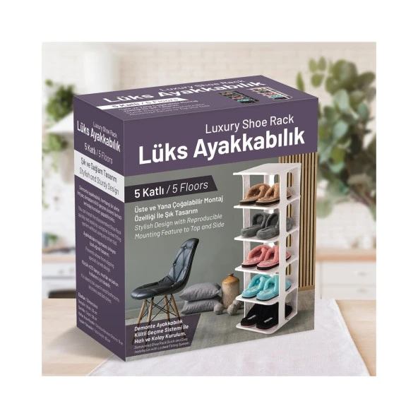 5 Katlı Pratik Ayakkabılık - Ayakkabı Rafı - 5