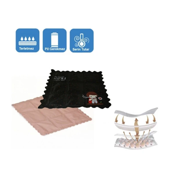 Kendinden Soğutmalı Serinletici Minder - Siyah - 4