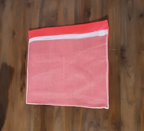 Turuncu - Fermuarlı - Hassas Çamaşır Terlik  Ayakkabı Yıkama Filesi Büyük Boy - Resim 5