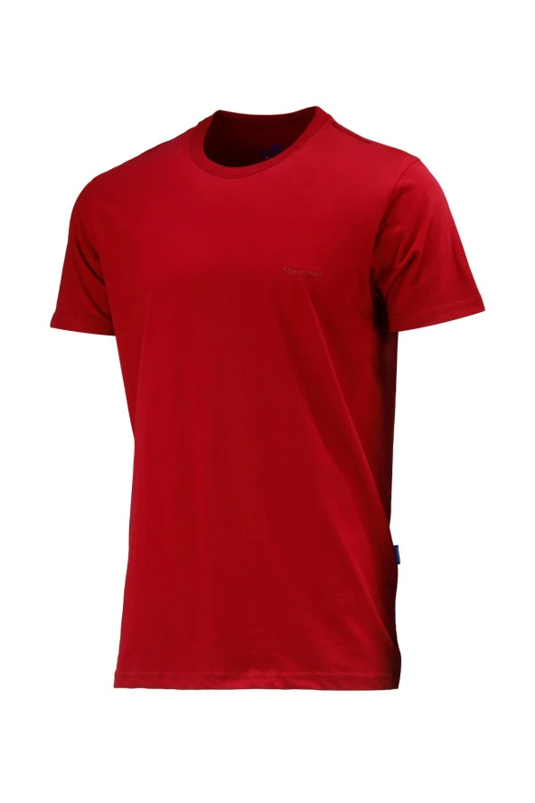 Erkek Bisiklet Yaka Standart Fit Bordo T-Shirt