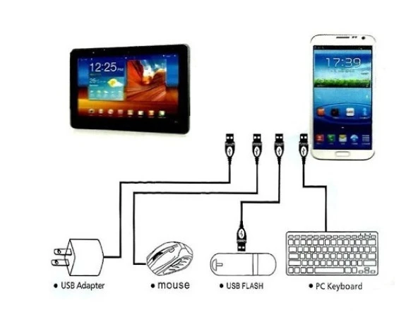 Usb to Micro USB ye Dönüştürücü - Klavye Mouse JoyIşıklar Telefona Bağlama - 4
