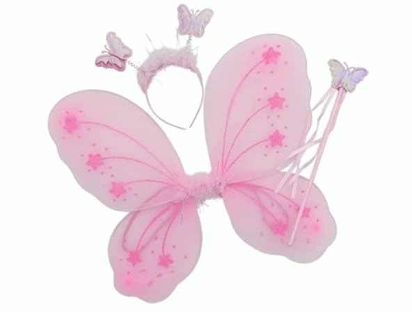 Gösteri Kelebek Kanadı (3 Parça)-Pembe