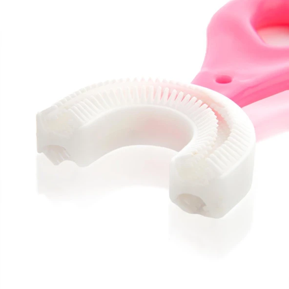 Silikon Çocuk Diş Fırçası Tartar Temizleyici (2-12 Yaş) - Pembe - 3